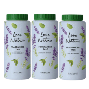 ORIFLAME Love Nature Fragranced Talc Cooling Delight | Refreshing Comfort for All-Day Freshness - 100g - Pack of 3